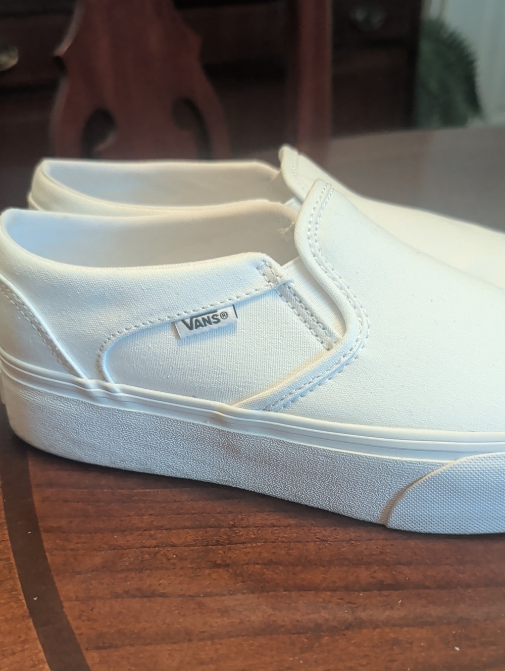 Vans Kids Slip-On Canvas Sneakers - White